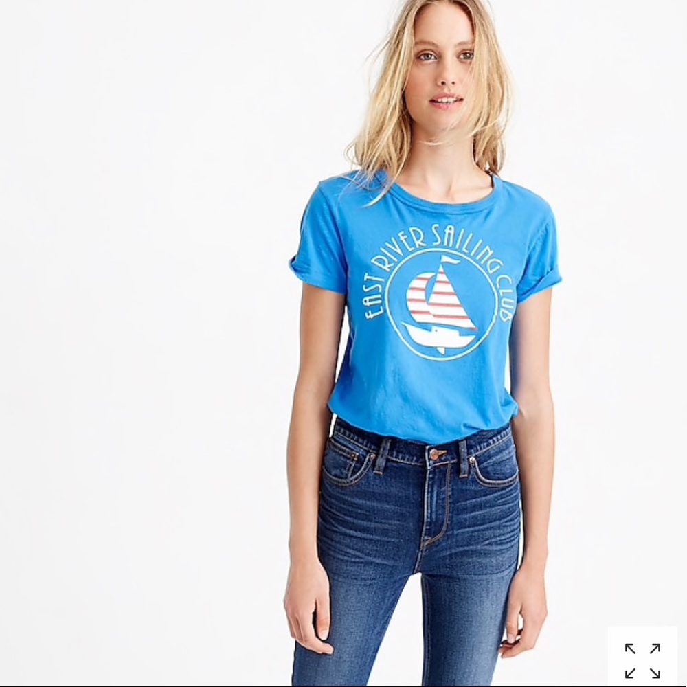 J• Crew shirt “ east river sailing “ XS blue